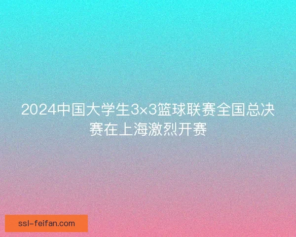 2024中国大学生3×3篮球联赛全国总决赛在上海激烈开赛 2024中国大学生3×3篮球联赛全国总决赛在上海激烈开赛