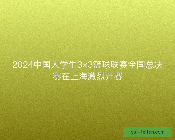 2024中国大学生3×3篮球联赛全国总决赛在上海激烈开赛 2024中国大学生3×3篮球联赛全国总决赛在上海激烈开赛