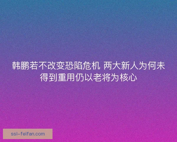 韩鹏若不改变恐陷危机 两大新人为何未得到重用仍以老将为核心 韩鹏若不改变恐陷危机 两大新人为何未得到重用仍以老将为核心
