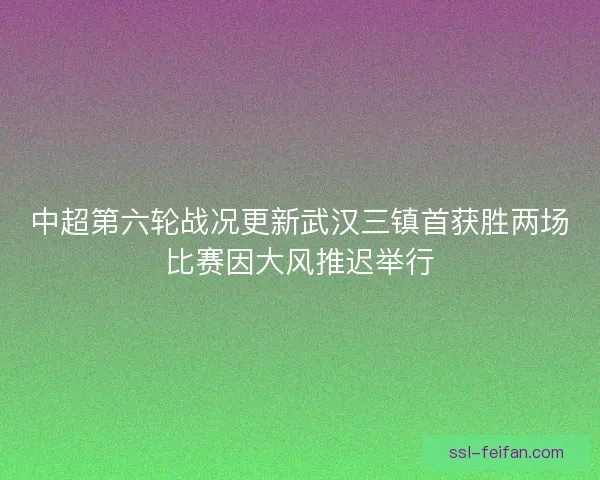 中超第六轮战况更新武汉三镇首获胜两场比赛因大风推迟举行 中超第六轮战况更新武汉三镇首获胜两场比赛因大风推迟举行