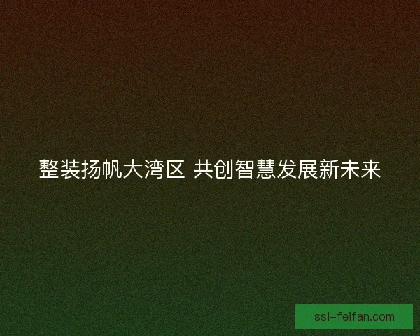 整装扬帆大湾区 共创智慧发展新未来 整装扬帆大湾区 共创智慧发展新未来